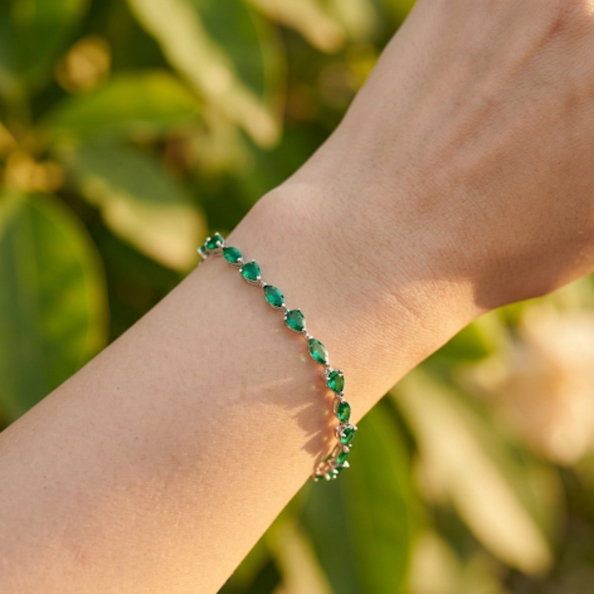 Emerald Isle tennis Bracelate 925 Sterling Silver
