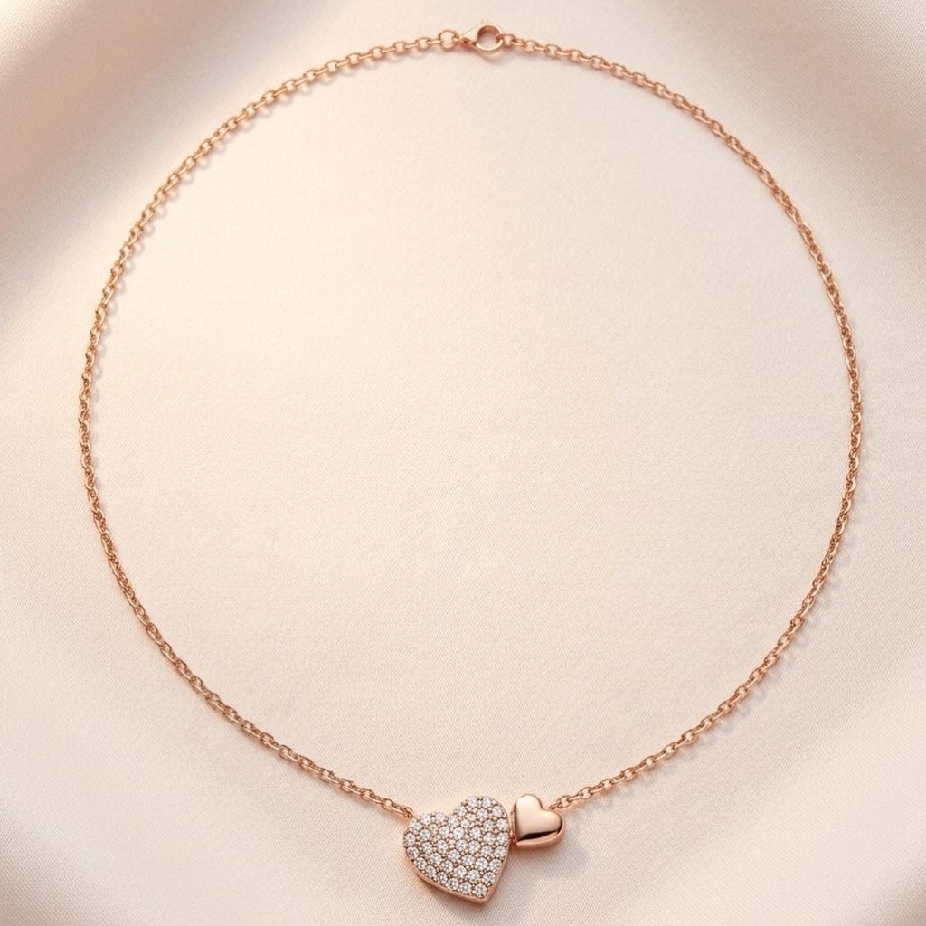 Two hearts Meet Necklace 925 Sterling Silver