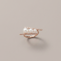 Rose Gold Vermeil Minimalist Pearl Balance Adjustable Ring