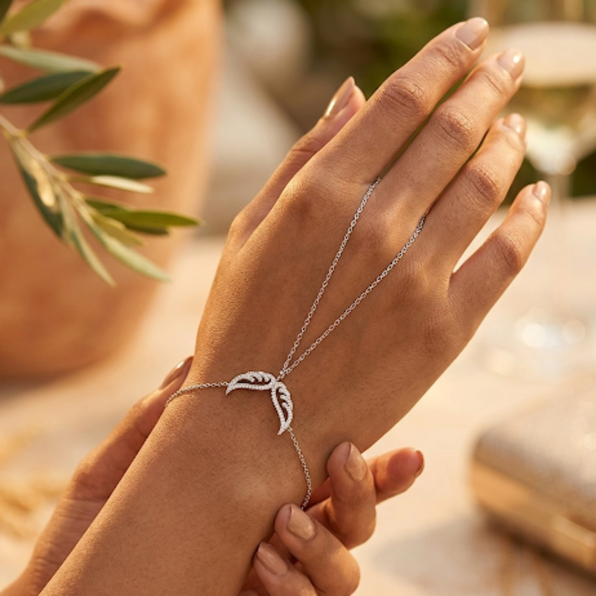 Angel Wing Hand Chain 925 Sterling Silver