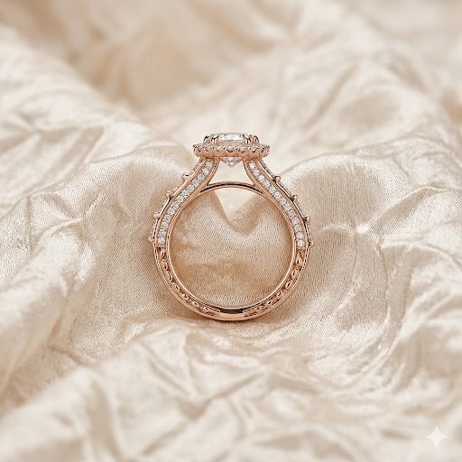 Rose Gold Vermeil Cushion Cut Halo Engagement Ring 92.5 Sterling Rings