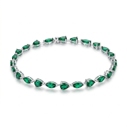 Emerald Isle tennis Bracelate 925 Sterling Silver