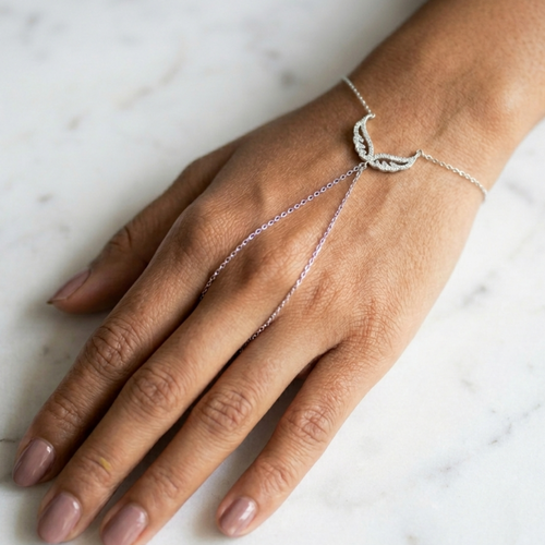 Angel Wing Hand Chain 925 Sterling Silver