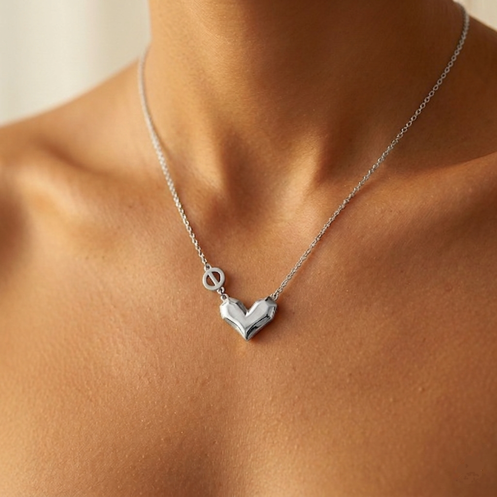 Aura Geometric Heart 925 Sterling Silver