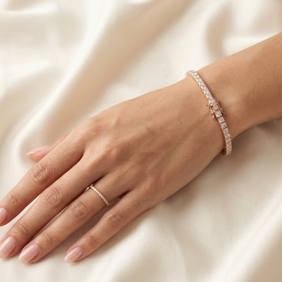 Eternity Square-Cut Tennis Bracelet 92.5 Sterling Silver