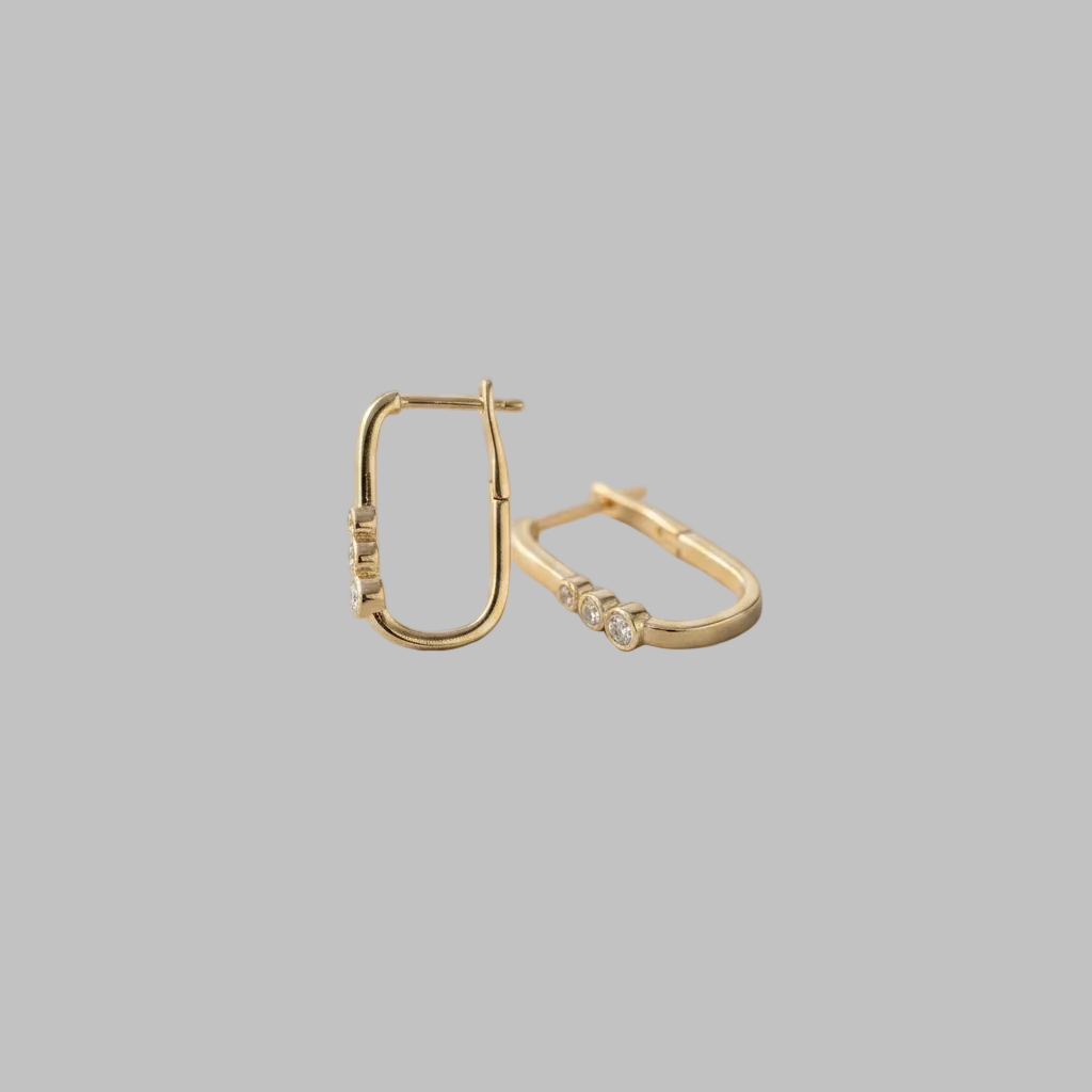 Aria Bezel Oval Earrings 925 Sterling Silver
