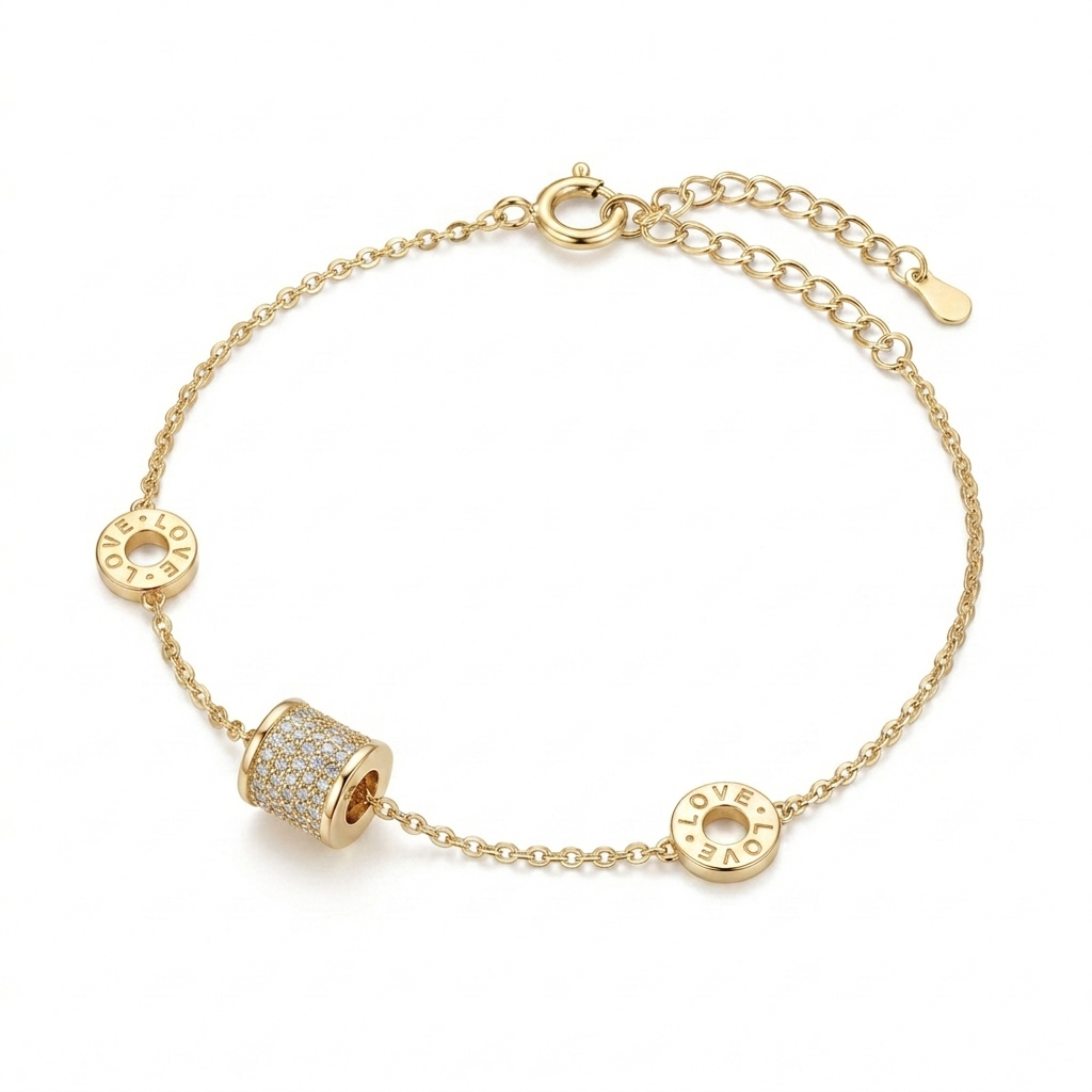 Revolving Barrel Bracelet 925 Sterling Silver