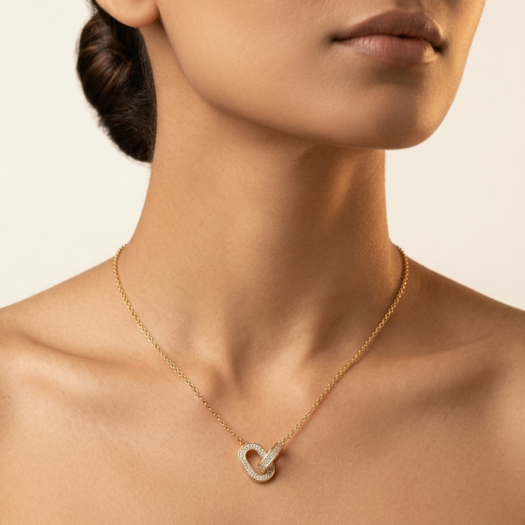 The Entwined Infinity Heart Necklace 925 Sterling Silver