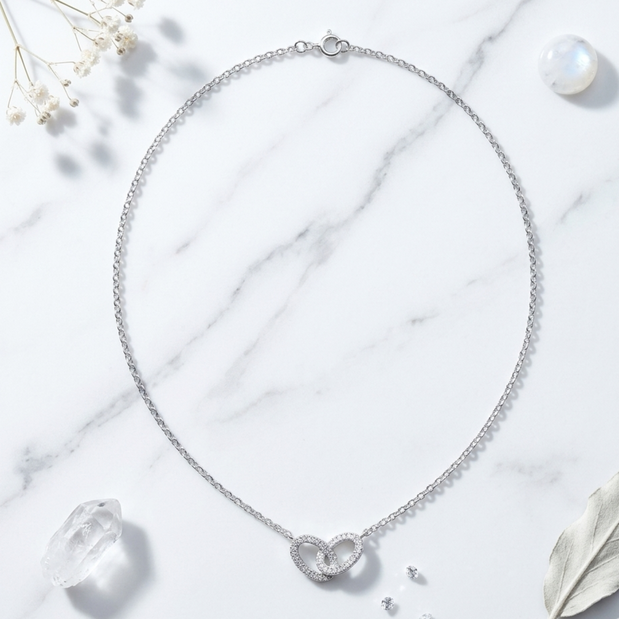 The Entwined Infinity Heart Necklace 925 Sterling Silver
