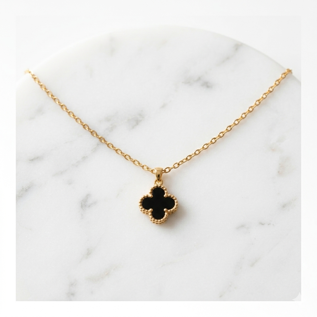 Black Clover Necklace 925 Sterling Silver