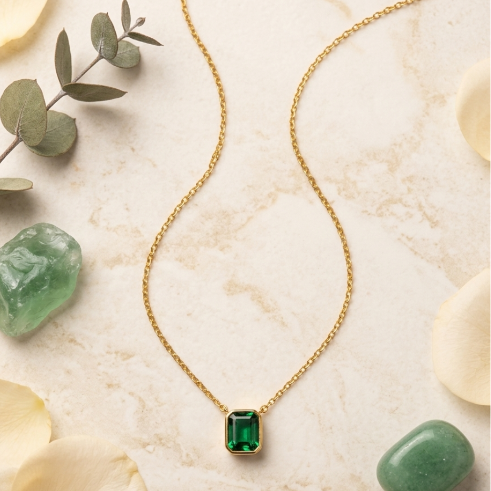 Classic Emerald Necklace 925 Sterling Silver