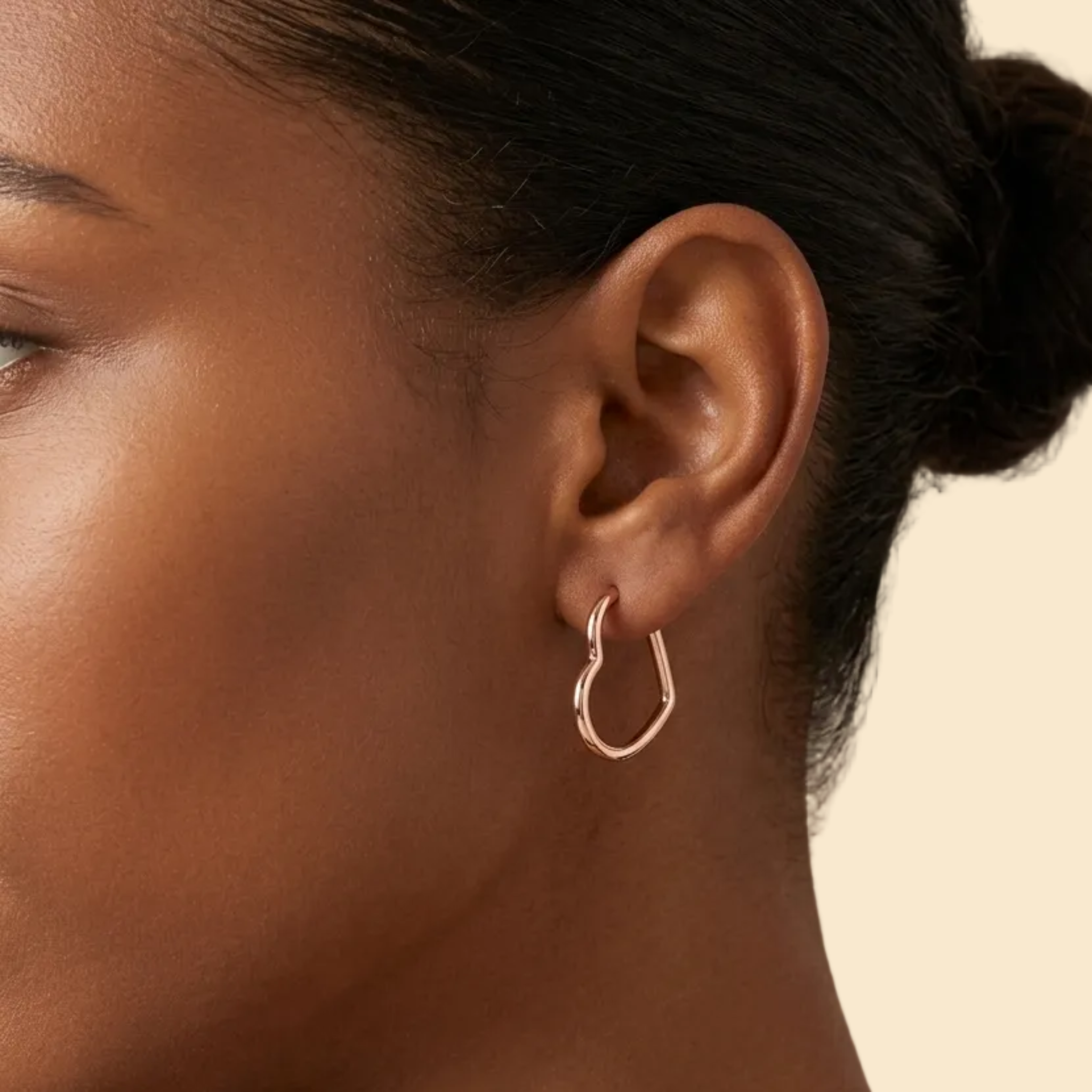 Heart Hoop Earrings 925 Sterling Silver