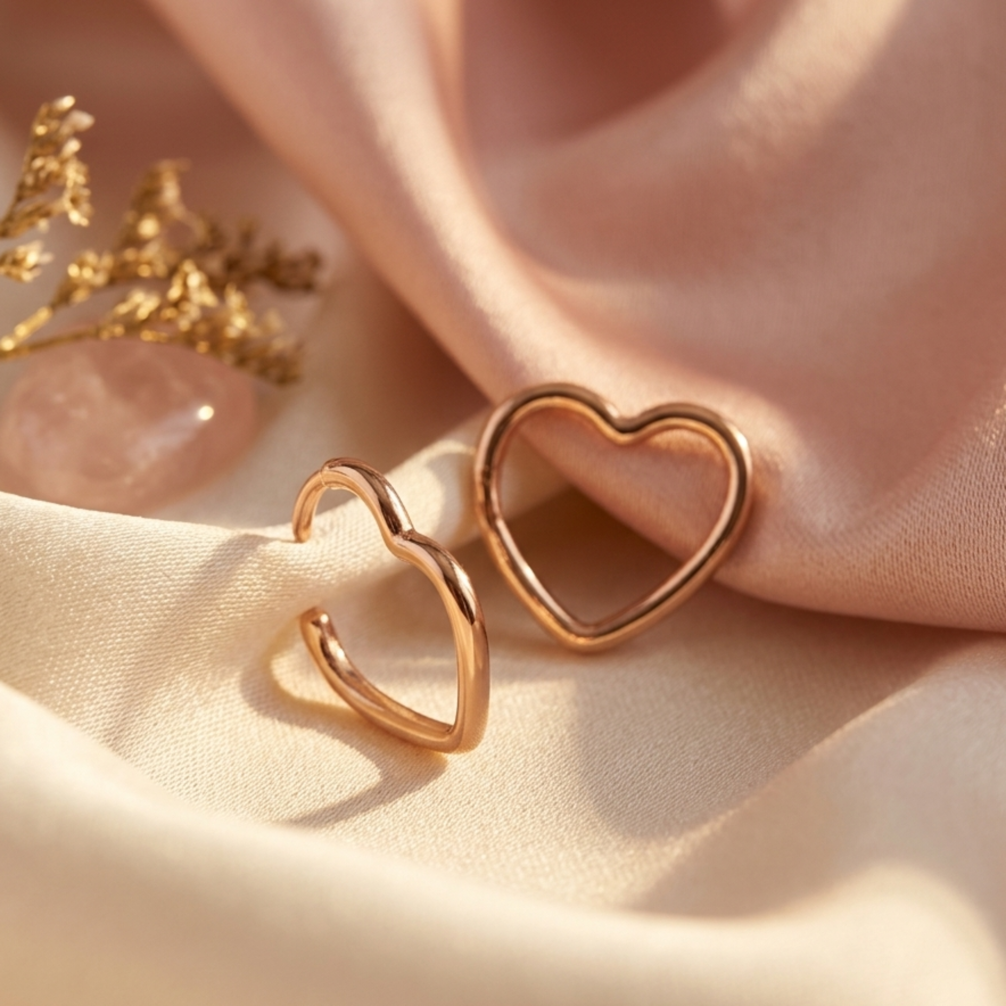 Heart Hoop Earrings 925 Sterling Silver
