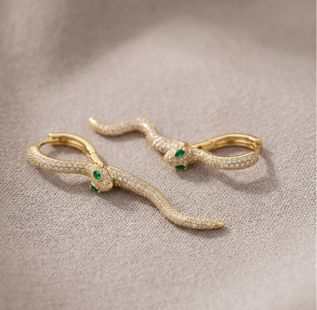 Regal Serpentine Studs 925 Sterling Silver