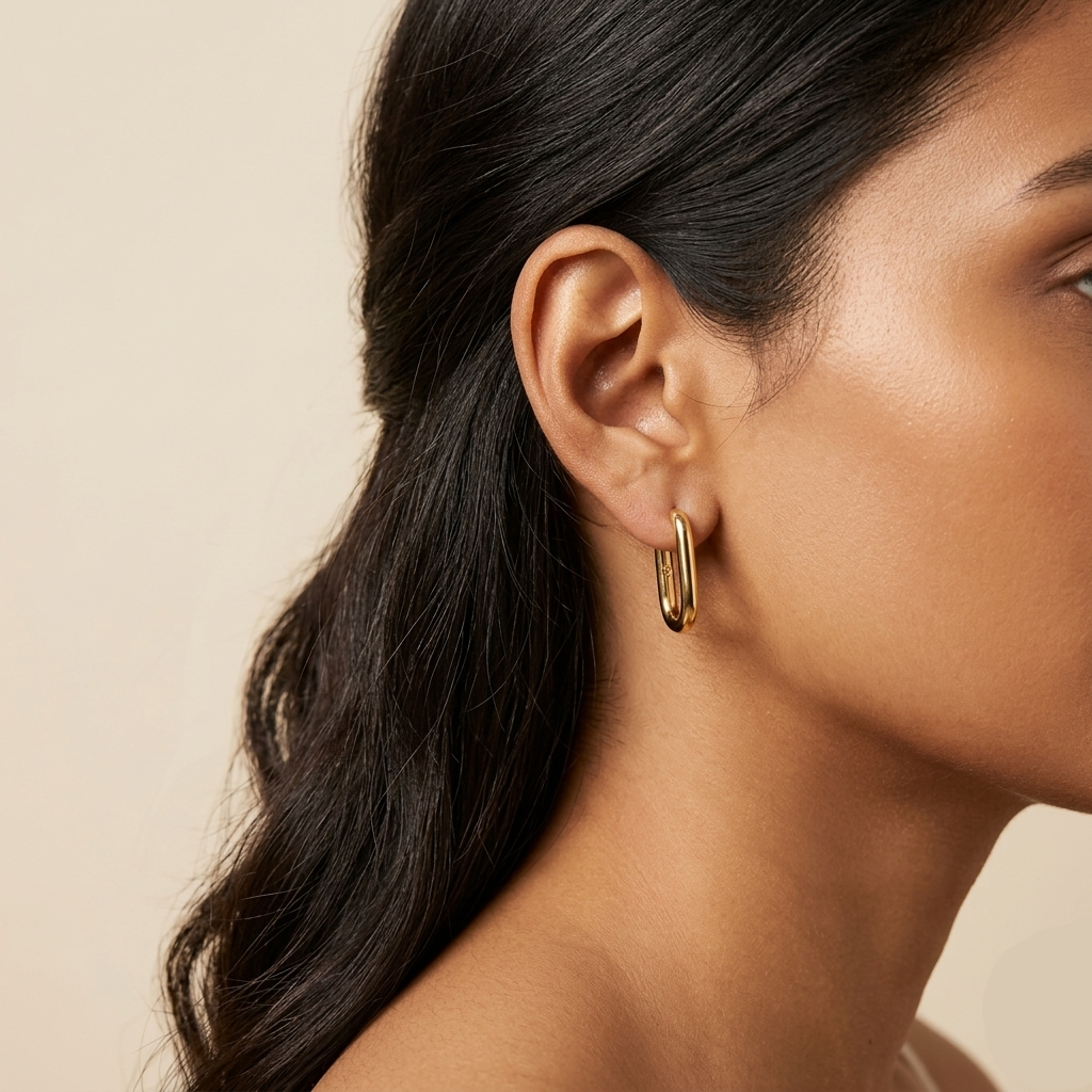 Timeless Oval Link Hoops 925 Sterling Silver