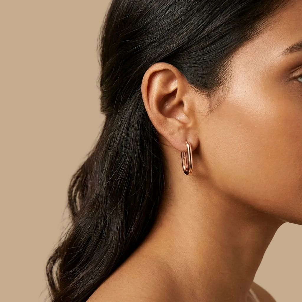 Timeless Oval Link Hoops 925 Sterling Silver