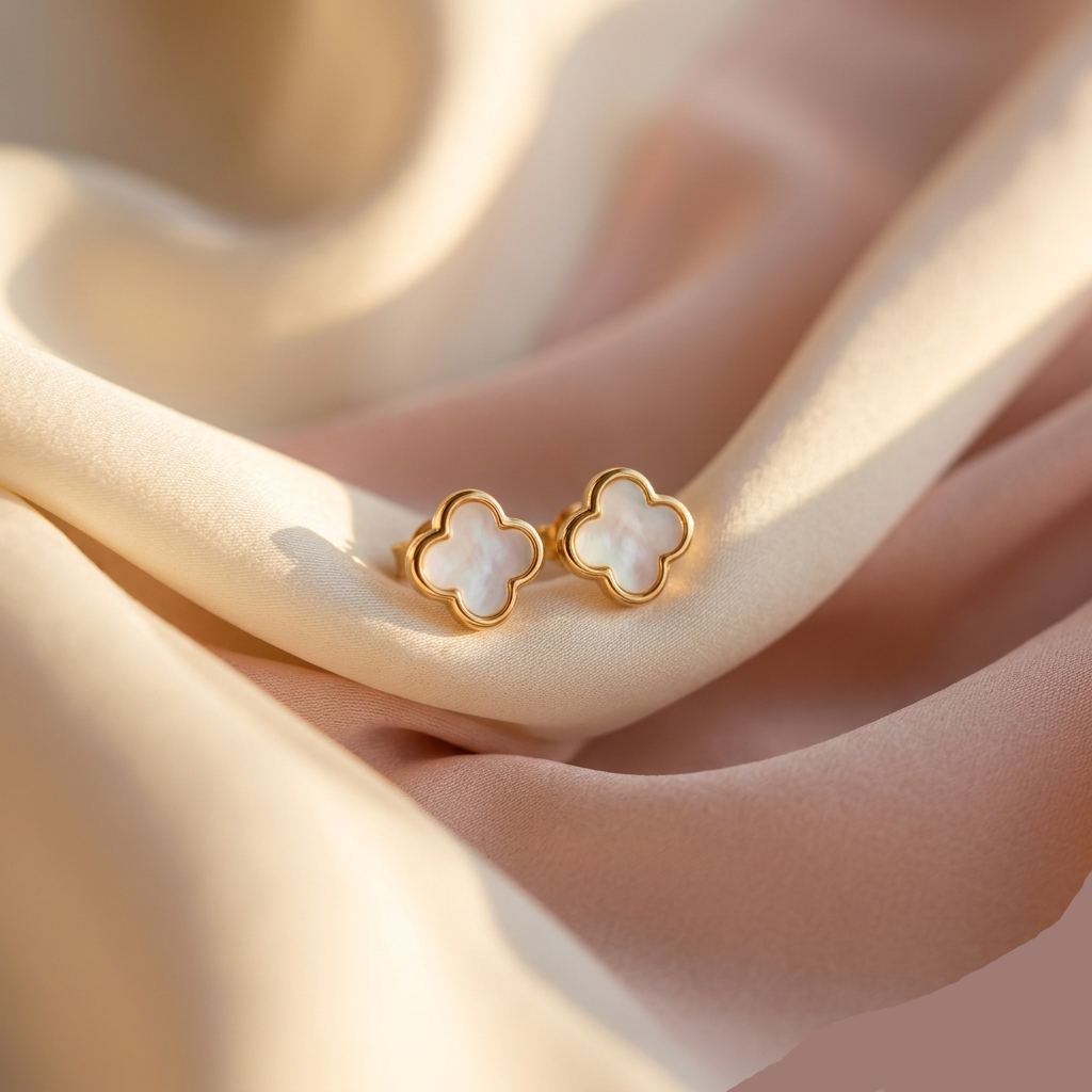 Luminous Pearl Hammered Hoops 925 Sterling Silver