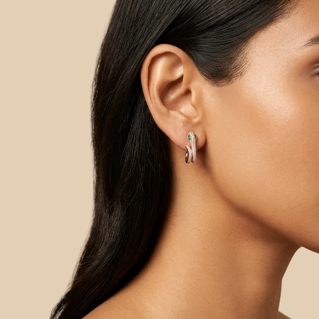 Medusa Serpent Hoops 925 Sterling Silver