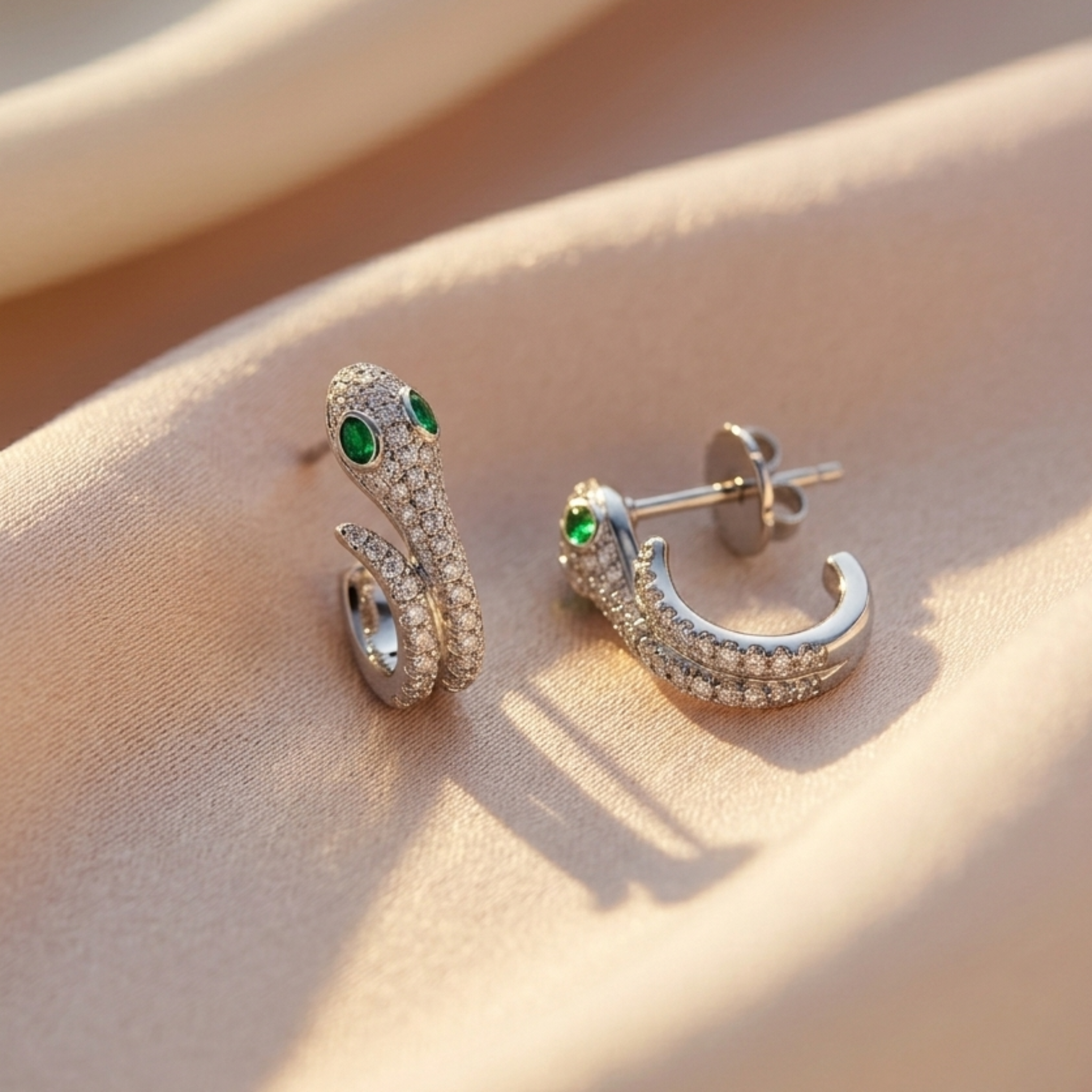 Medusa Serpent Hoops 925 Sterling Silver