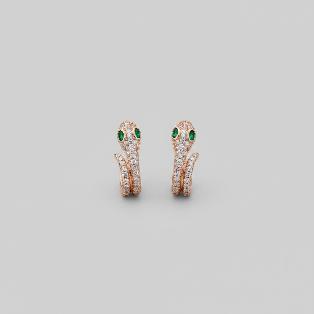 Medusa Serpent Hoops 925 Sterling Silver