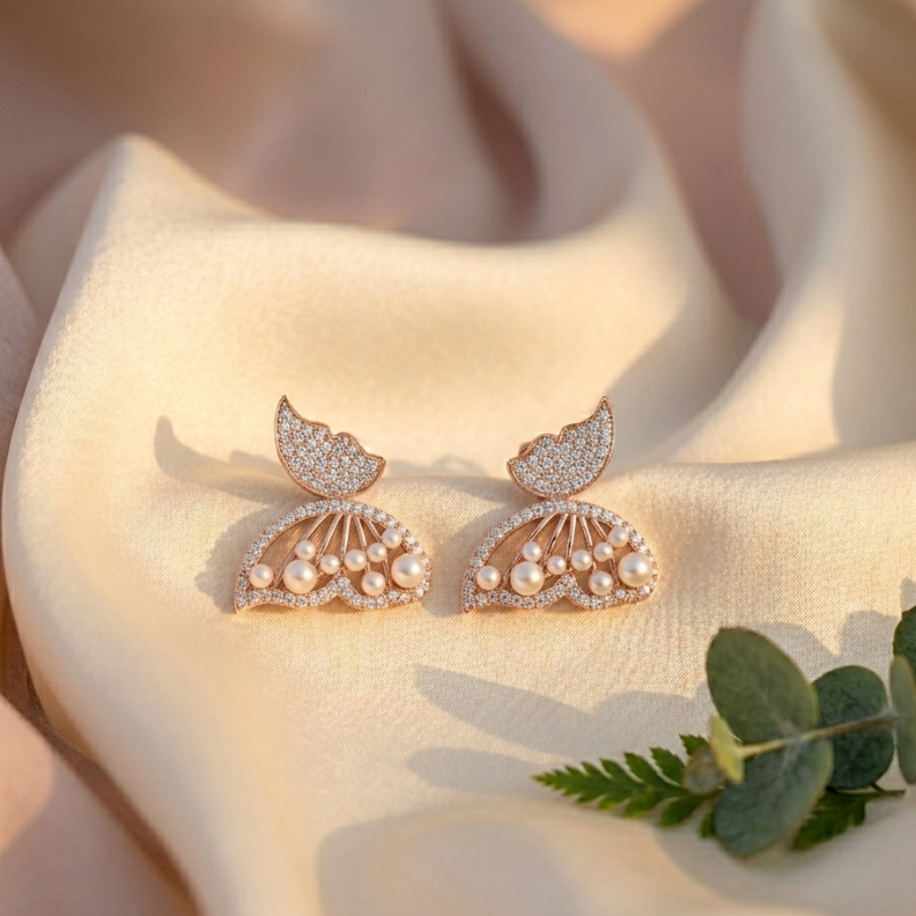 Sparkle & Shell 92.5 Sterling Silver Pearl Drop Earrings