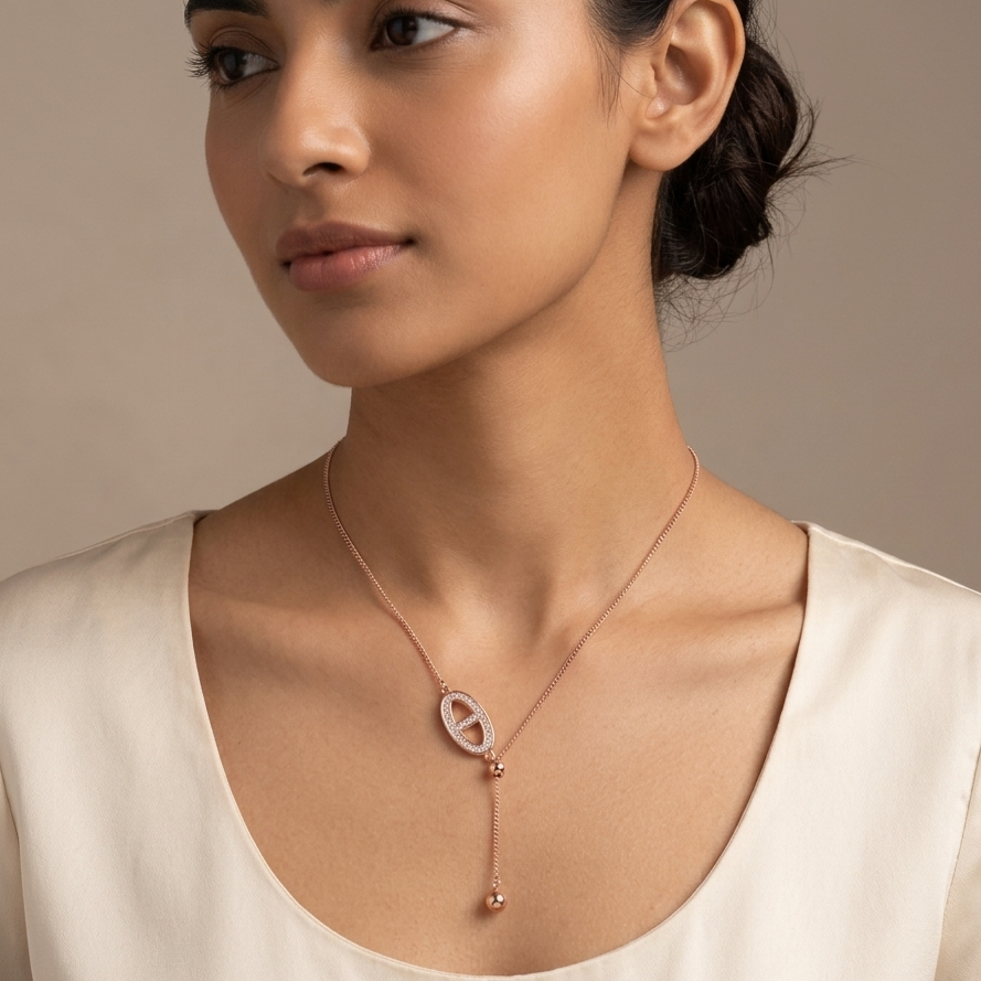 Divine Drop Lariat Necklace 92.5 Sterling Silver