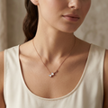 Iridescent Heart-Key Pendant Necklace 92.5 sterling silver