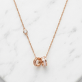 Interlocking Dual Ring Necklace 18K Gold Plated 92.5 Sterling Silver
