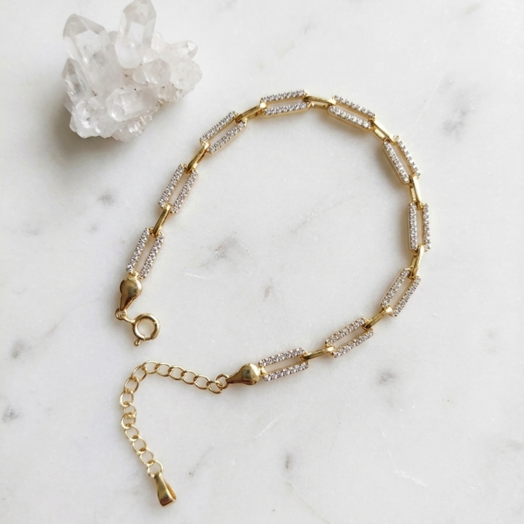 The Pavé Link Bracelet 92.5 Sterling Silver