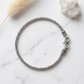 Classic Oxidized Byzantine Link Bracelet 92.5 Sterling Silver