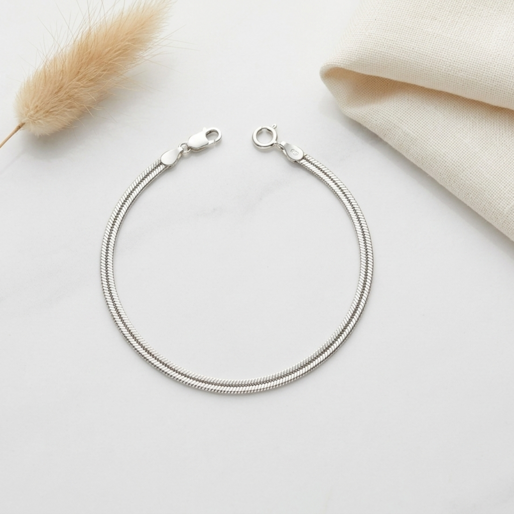 Dual-Layer Silver Snake Bracelet 92.5 Sterling Silver