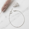 Minimalist Bugle Bar & Foxtail Chain Bracelet 92.5 Sterling Silver